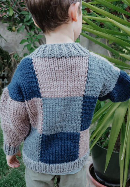 Big Patchwork Cardigan Jr - Knitting Pattern