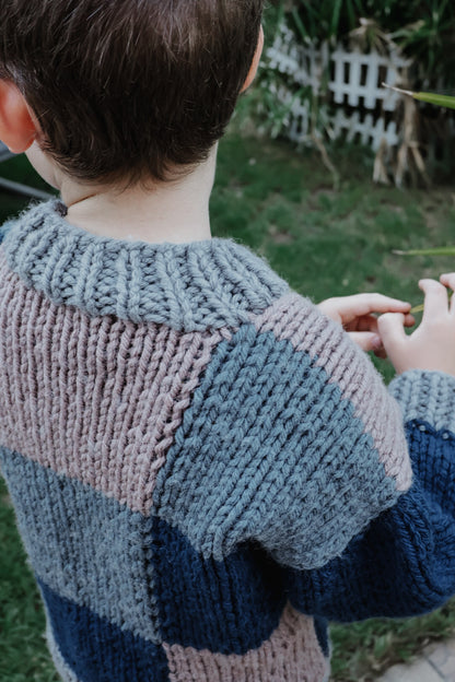 Big Patchwork Cardigan Jr - Knitting Pattern