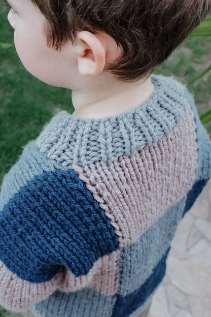 Big Patchwork Cardigan Jr - Knitting Pattern