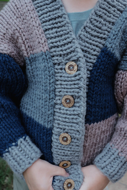 Big Patchwork Cardigan Jr - Knitting Pattern
