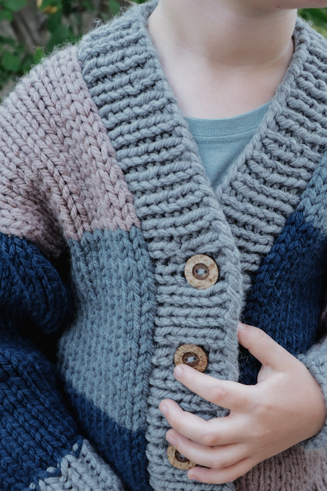 Big Patchwork Cardigan Jr - Knitting Pattern