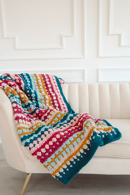 Riverbed Blanket, Chunky Version - Crochet Pattern