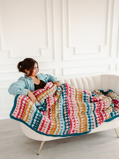 Riverbed Blanket, Chunky Version - Crochet Pattern