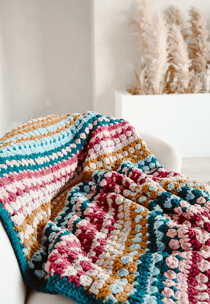 Riverbed Blanket, Chunky Version - Crochet Pattern