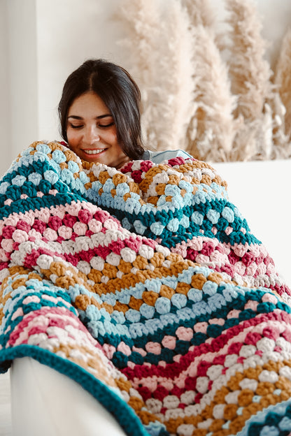 Riverbed Blanket, Chunky Version - Crochet Pattern