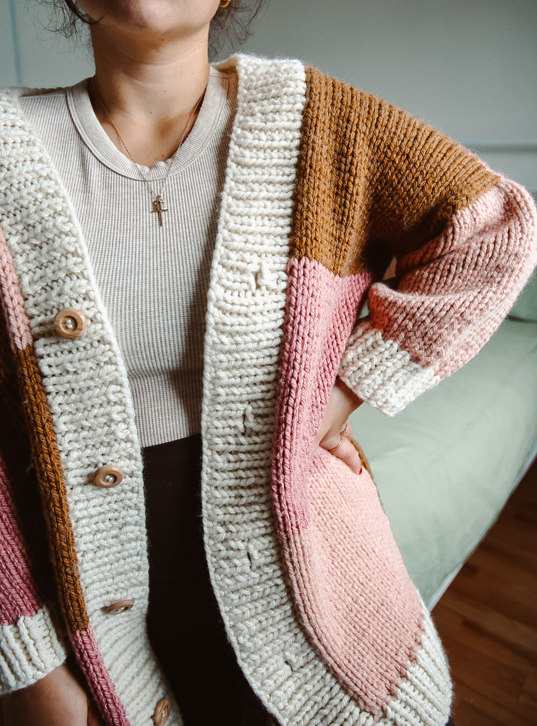 Big Patchwork Cardigan - Knitting Pattern – CJ Dsgn