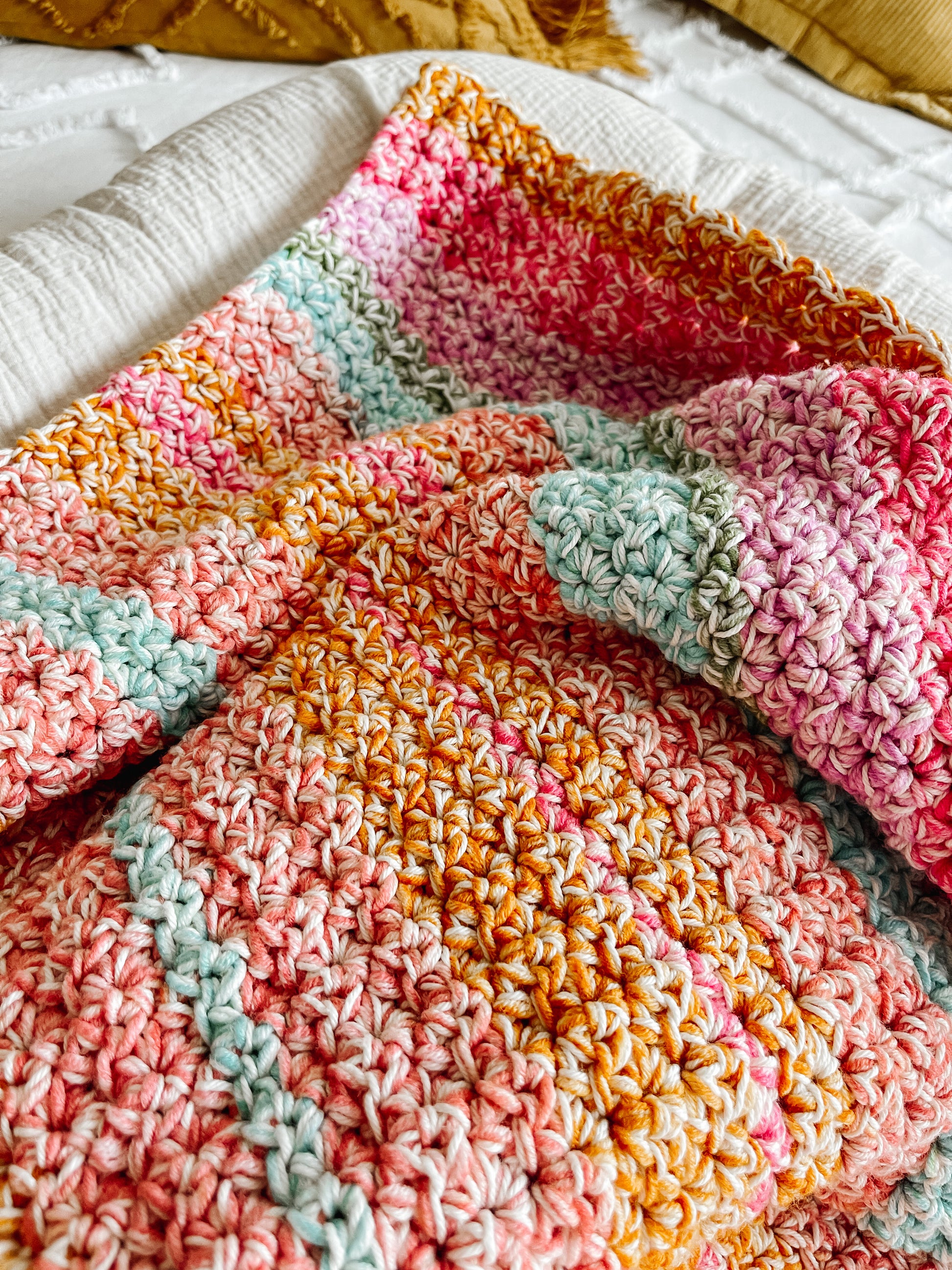 Beginner friendly Crochet Blanket – Allegra Blanket - CJ Design Blog